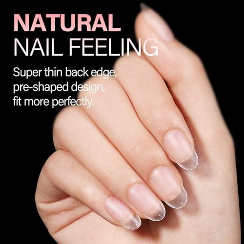 Nail Tips 450PCS Matte Full cover Nails Tips Acrylic Gel Clear No Short Oval
