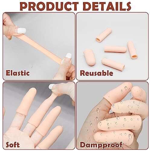 20 PCS Gel Finger Cots Silicone Finger Protectors Rubber Finger Covers for Dry