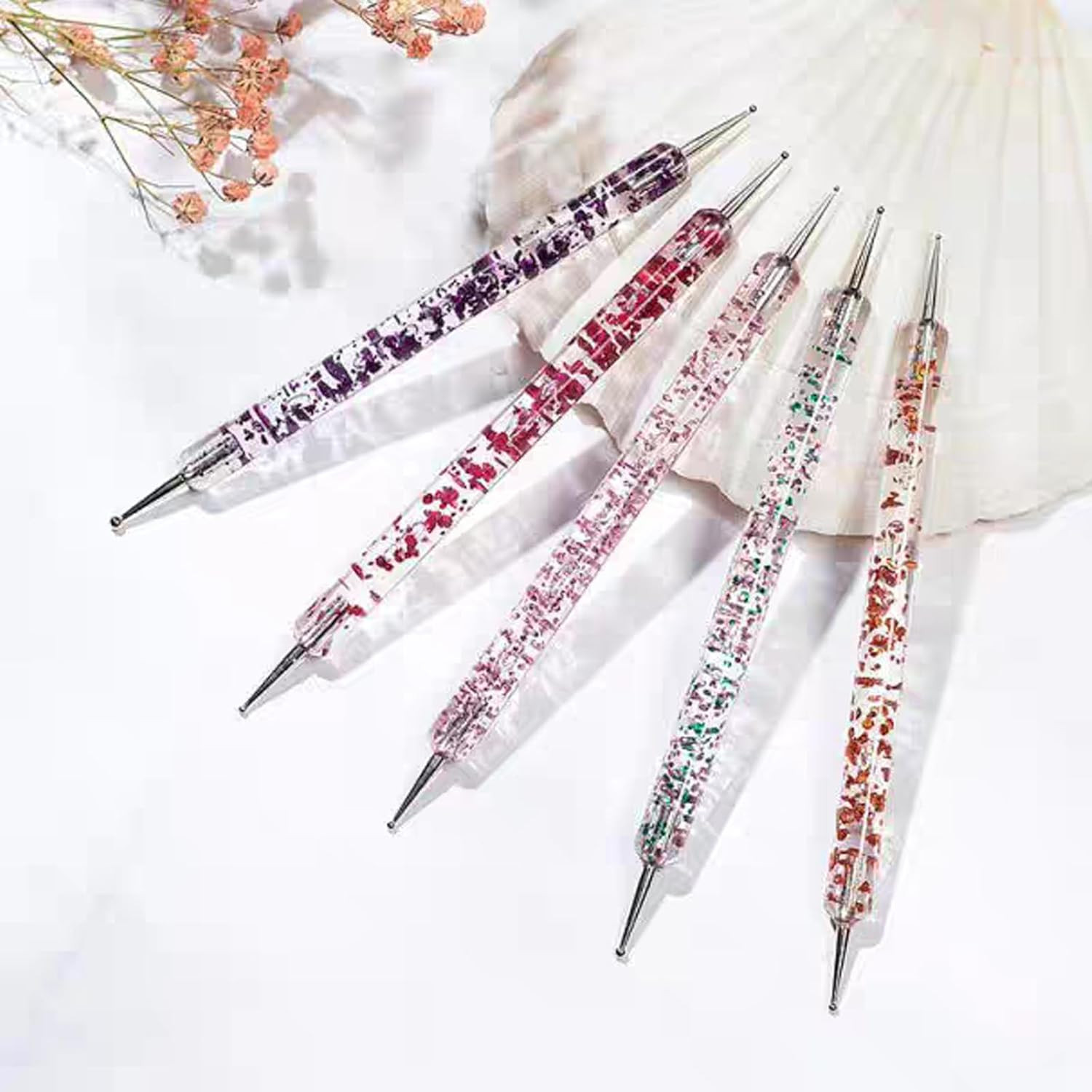 Nail Art Tool, 5 Pcs Nail Dotting Pens, 3 Pcs Nail Brushes and Nail Liner Pens,