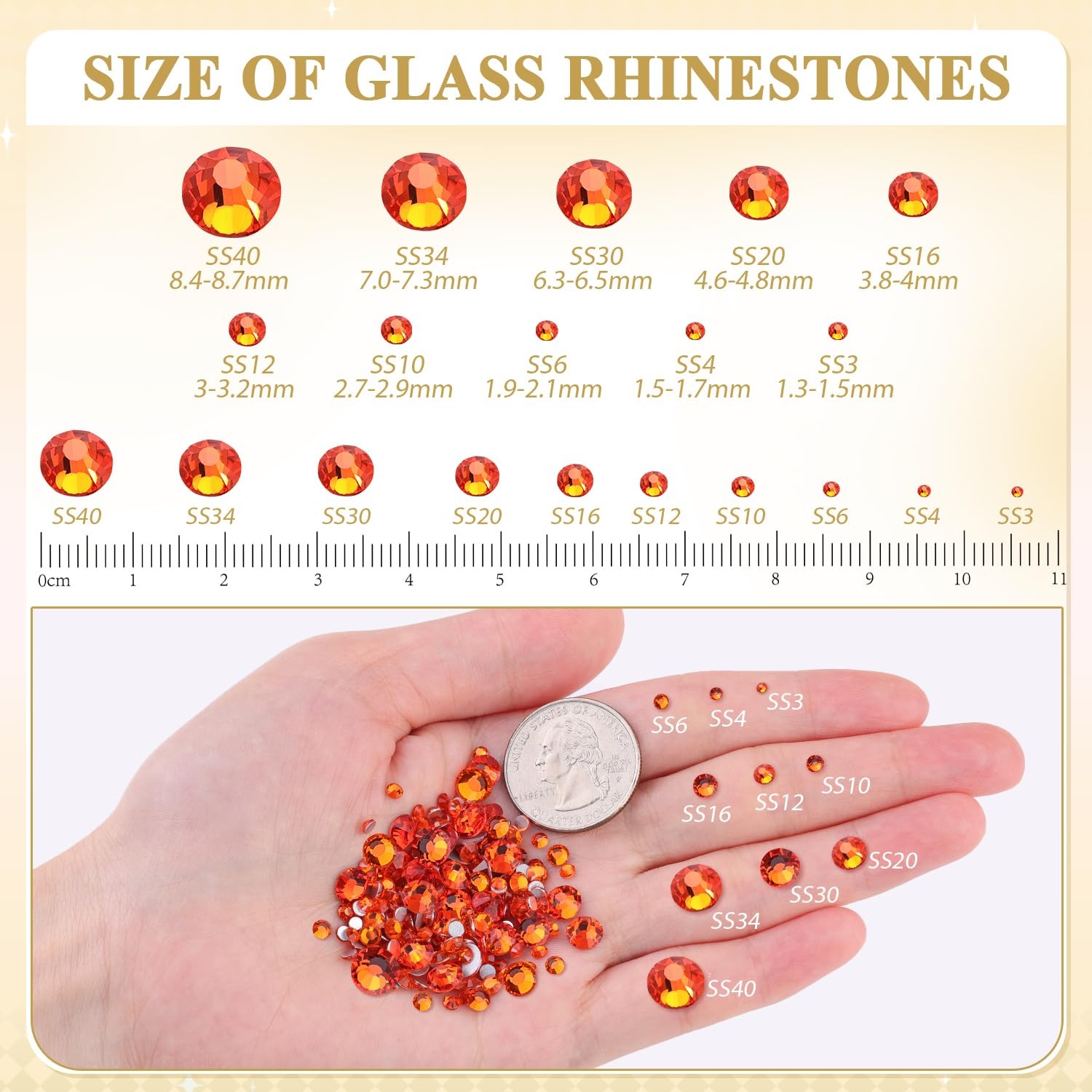 1440pcs Crystal Hyacinth Rhinestones FlatBack Glitter Gems for 3D Nail Art Decor