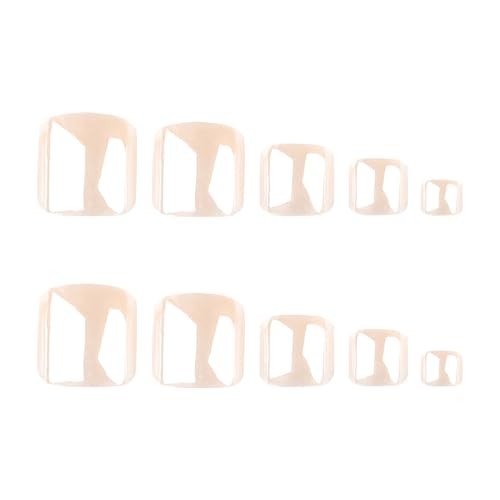 Nude Toe Press on Nails Chrome Toe Nail Press ons with Designs Style-A Style-24