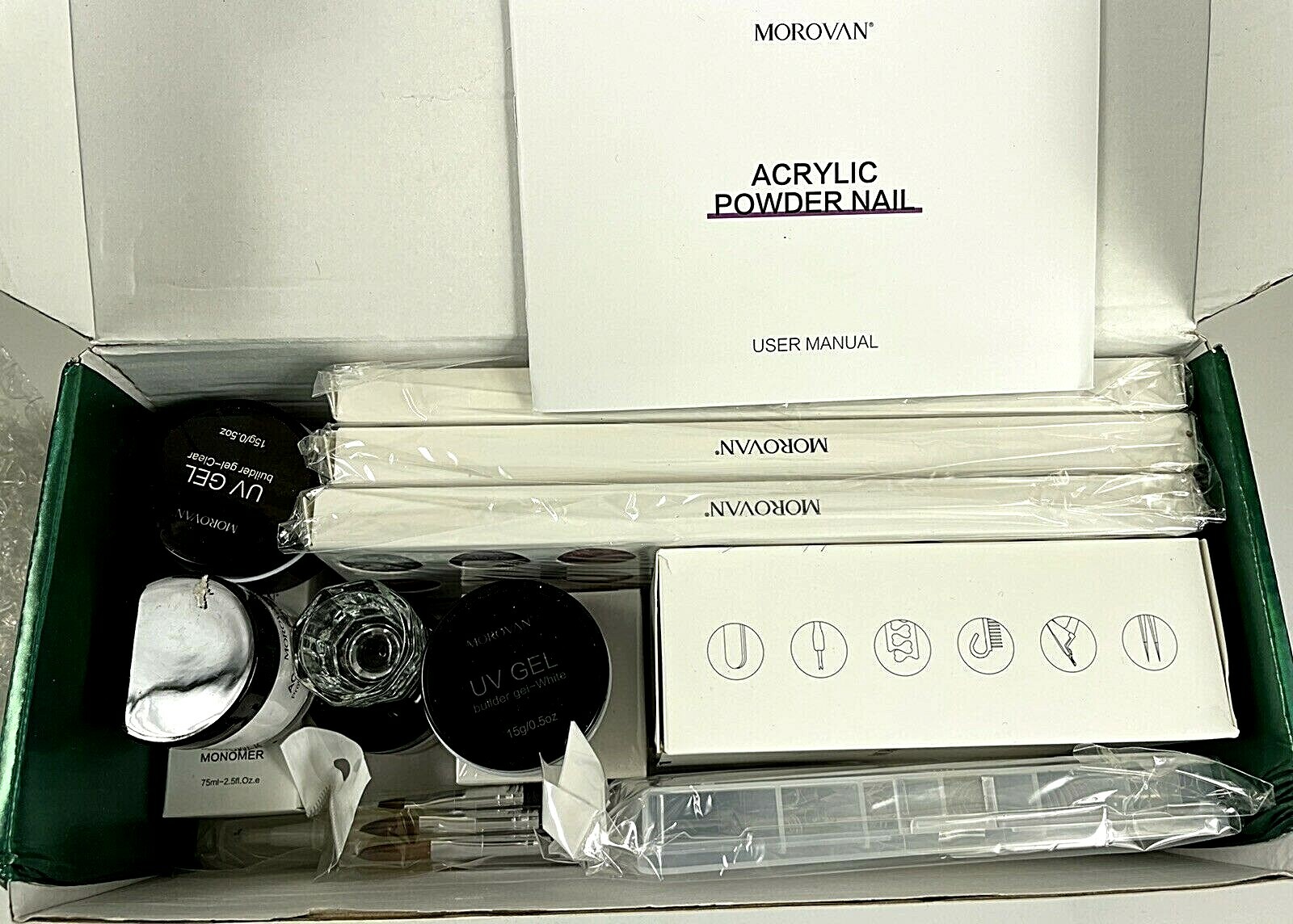 Morovan Acrylic Nail Kit Acrylic Powder Professional Liquid Monomer set with Art