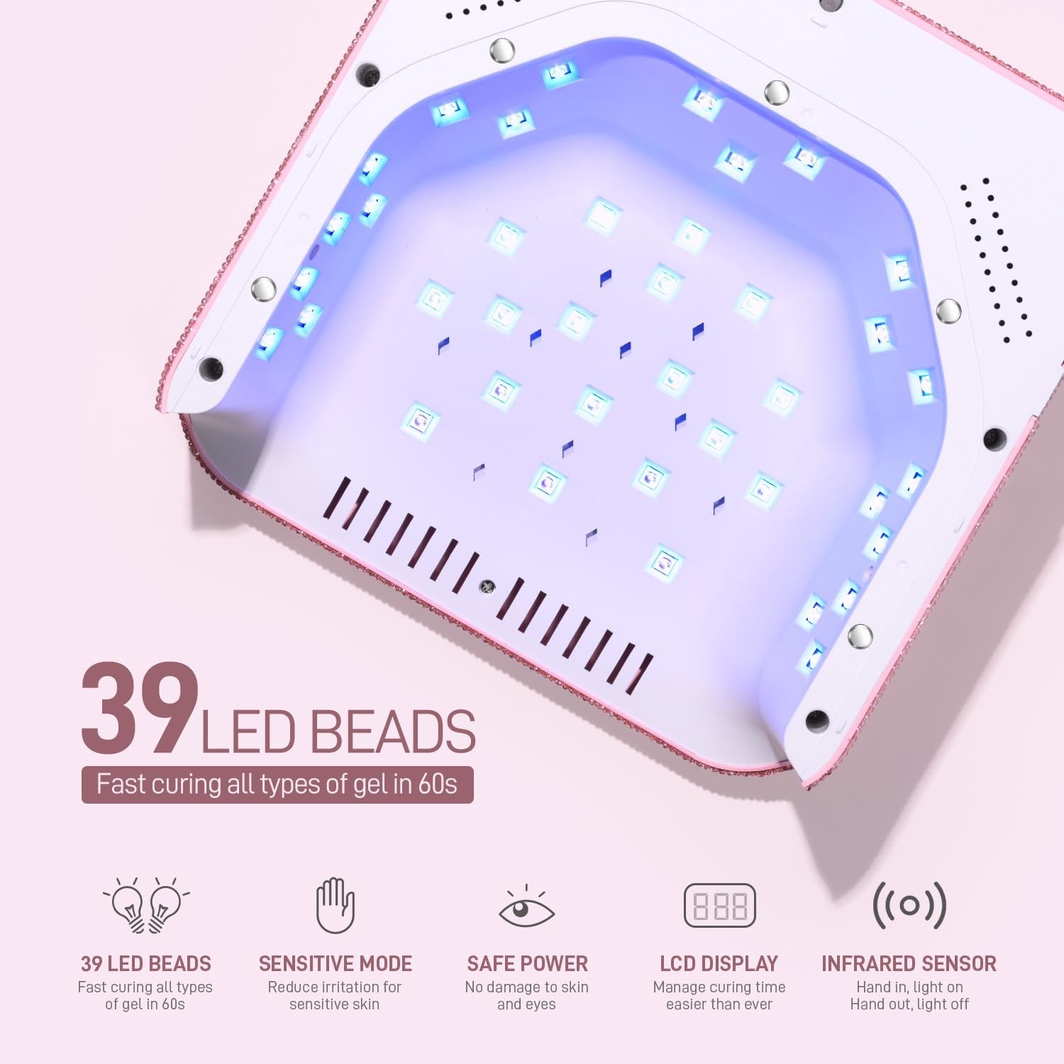 GAOY Cordless UV LED Nail Lamp for Gel Nails, Rechargeable UV Light… Fast Ship