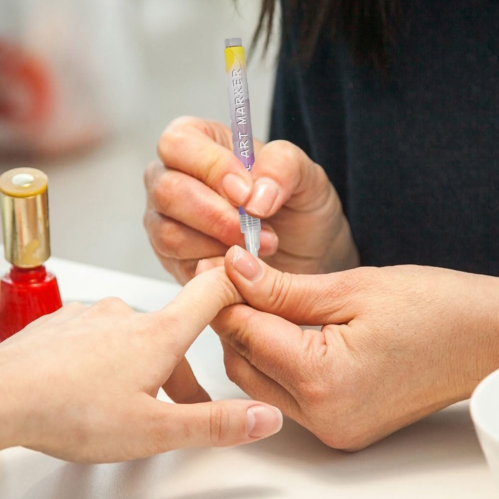 12 Colors Nail Art Pens Set, Nail Art Marker, Nail Doodle Pens, 0.5 MM Nail US