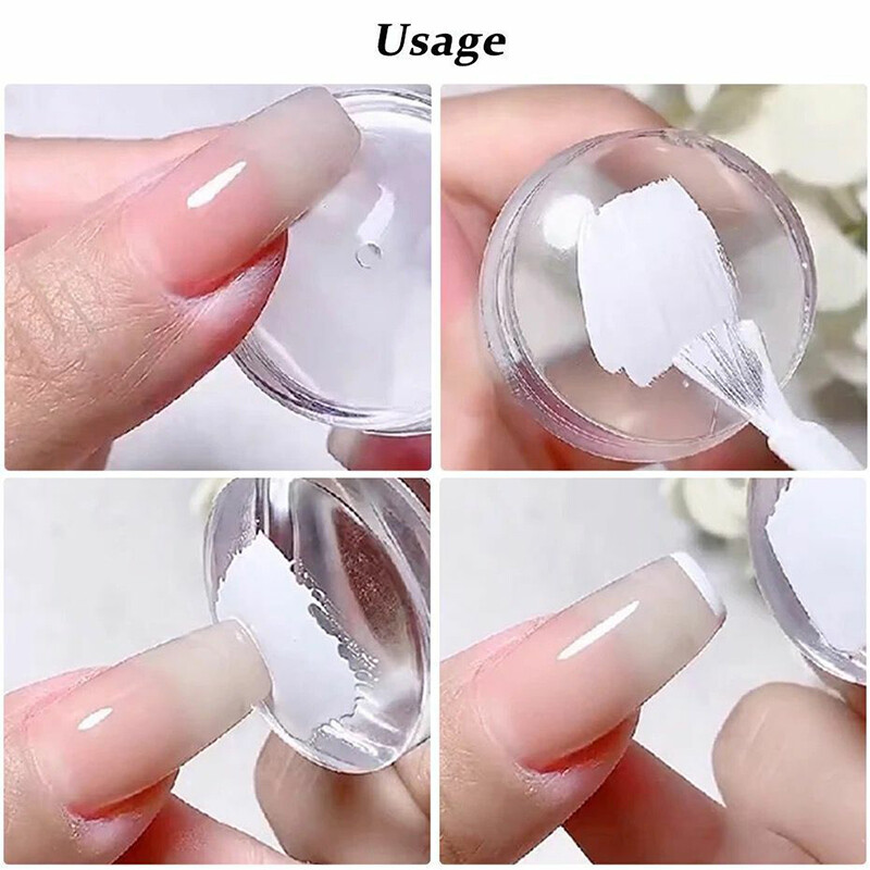 Silicone Nail Stamper French Manicure Stamping Jelly Nails Art + Scraper Stamps*
