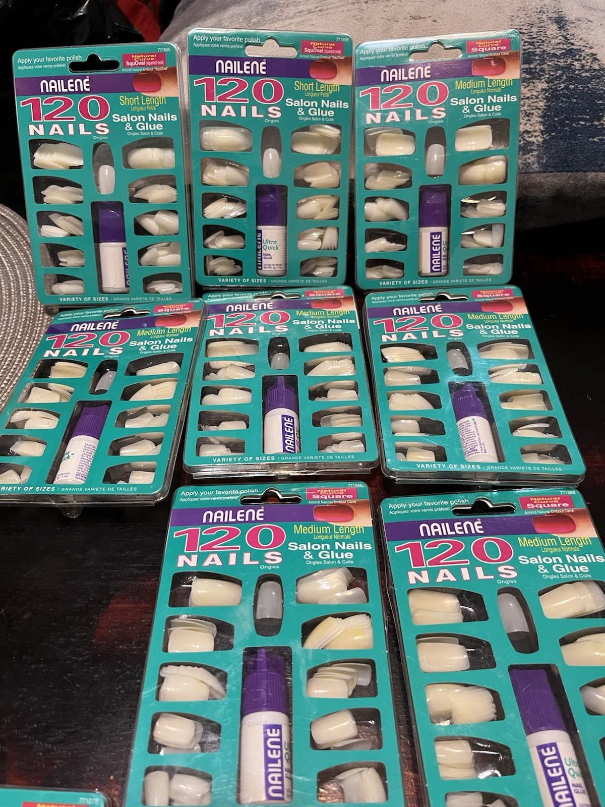 Nailene Nails & Tips New,glue may be dried Box full of tips & accessories vinta