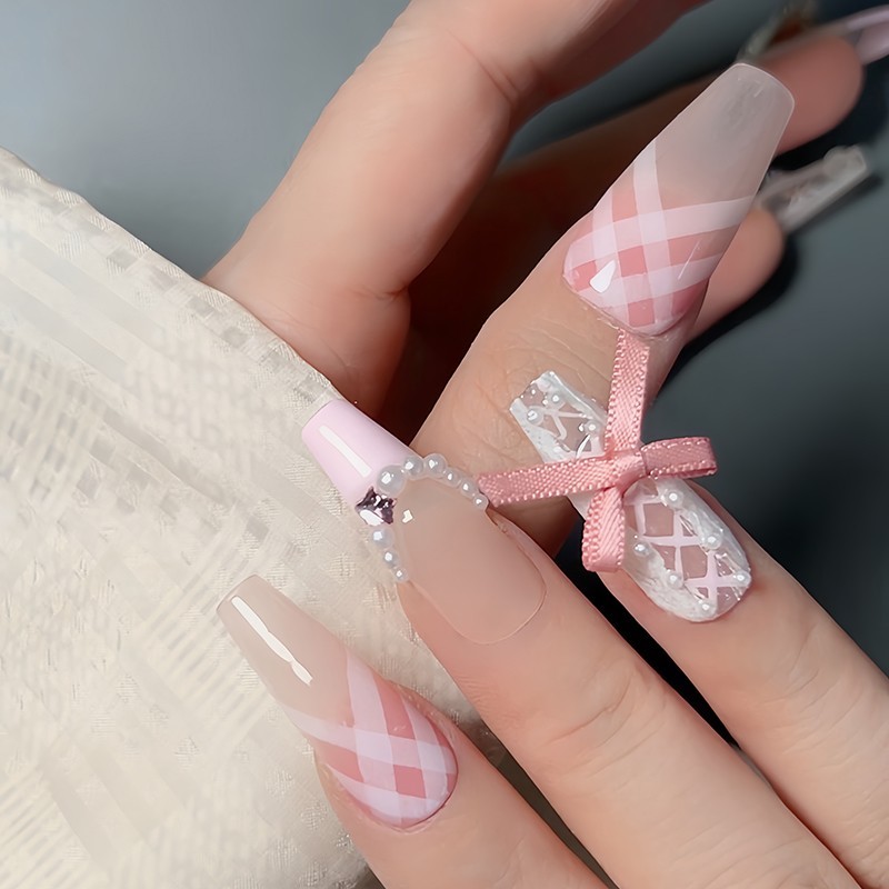 Crystal Nail Tips Stick on Nails with Nail Glue Reusable Nail Stickers Soft Gel