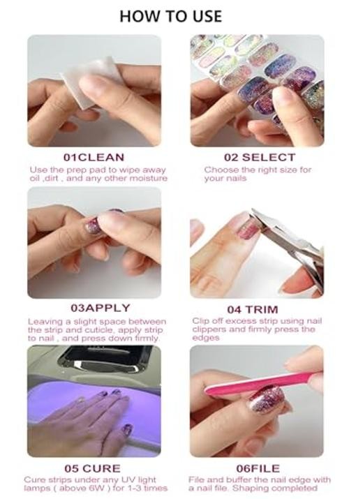 Semi Cured Gel Nail Strips Christmas Nail Stickers Clear with Snowflakes