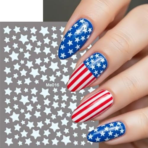 6Sheet 4th of July Star Nail Stickers Self-Adhesive Nail star nail decals-7