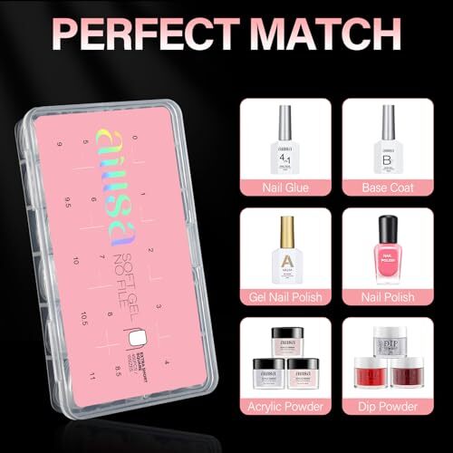 Nail Tips 450PCS Full cover Clear Nail Tips Matte No Need Extra Short Square