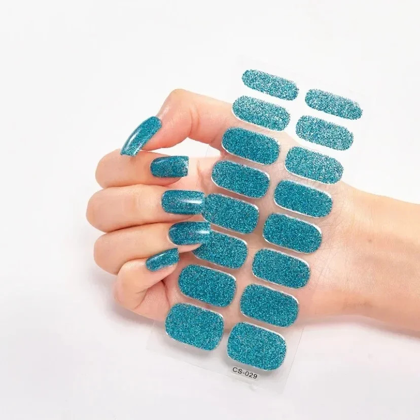 UV Semi-Cured Gel Nail Wraps Stickers Strips French Long Lasting Full Cover LED
