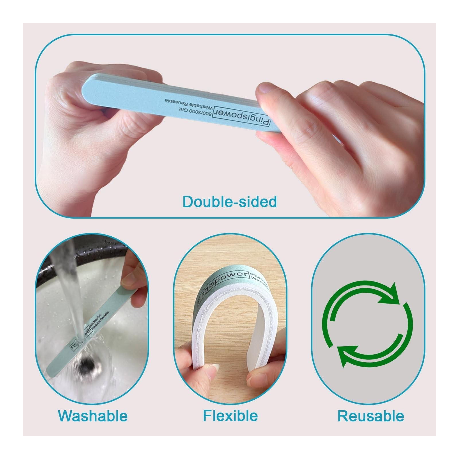 Nail File and Buffer, 10PCS Professional Nail Files and Buffers Block for Nat…