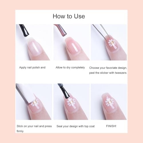 Flower Summer Nail Stickers 5D Embossed Hibiscus Flower Nail Designs Color-26