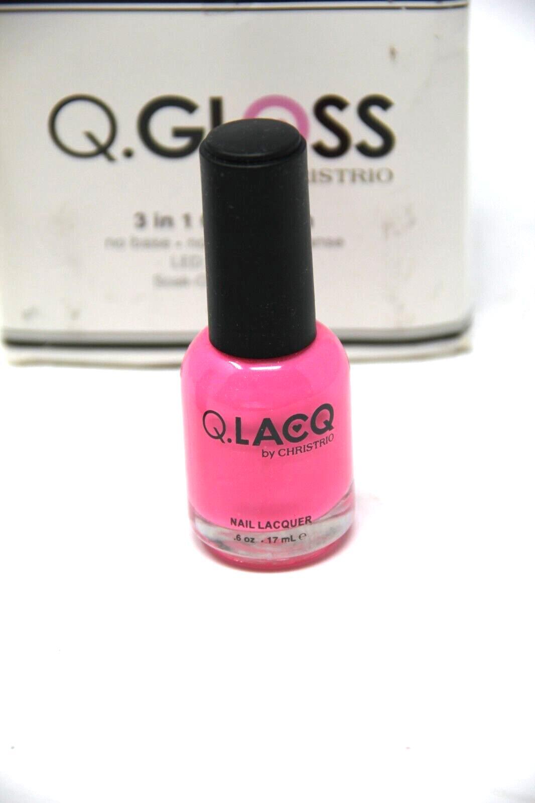Q.GLOSS BY CHRISTRIO, SET OF 5, 3 IN 1 GEL POLISH 5-6OZ. BOTTLES SEE DESCRIPTION