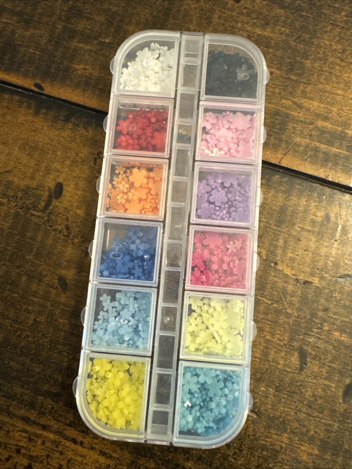 3D Mix Assorted Color Nail Charms, Acrylic Multi Blue Purple White Pink Flower