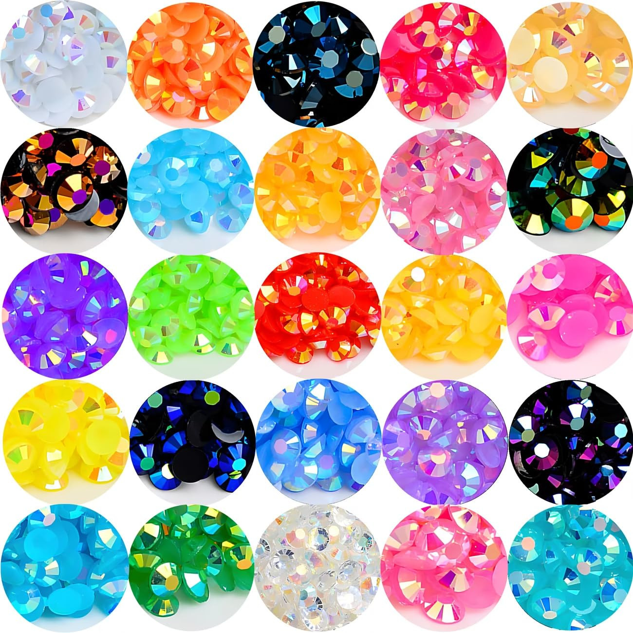Flatback Rhinestones round Gems for Nails Art and Crafts 4000Pcs SS6 2Mm AB Crys