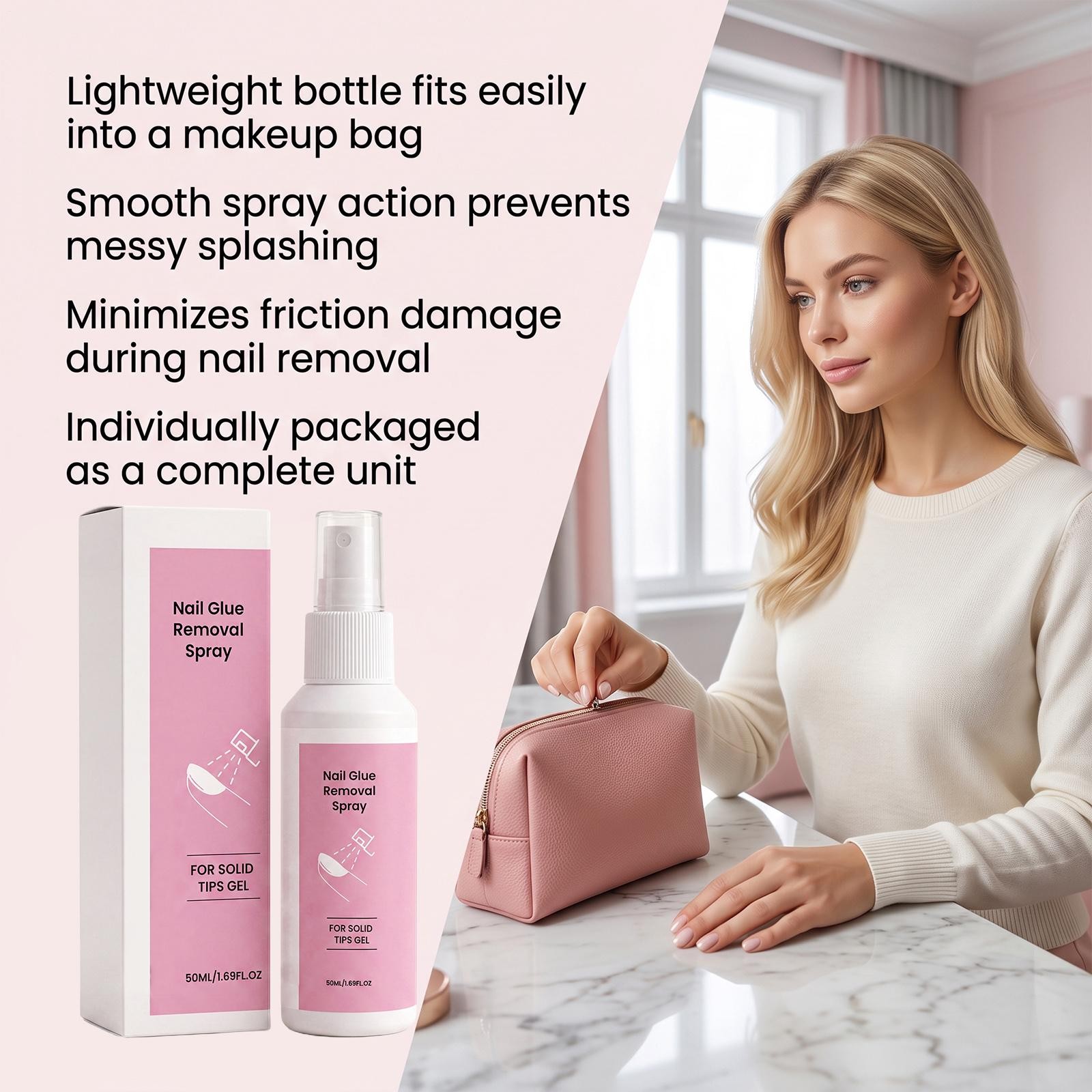 50ml Press On Nail Glue Removal Spray Instant Peel No Damage Manicure Tool