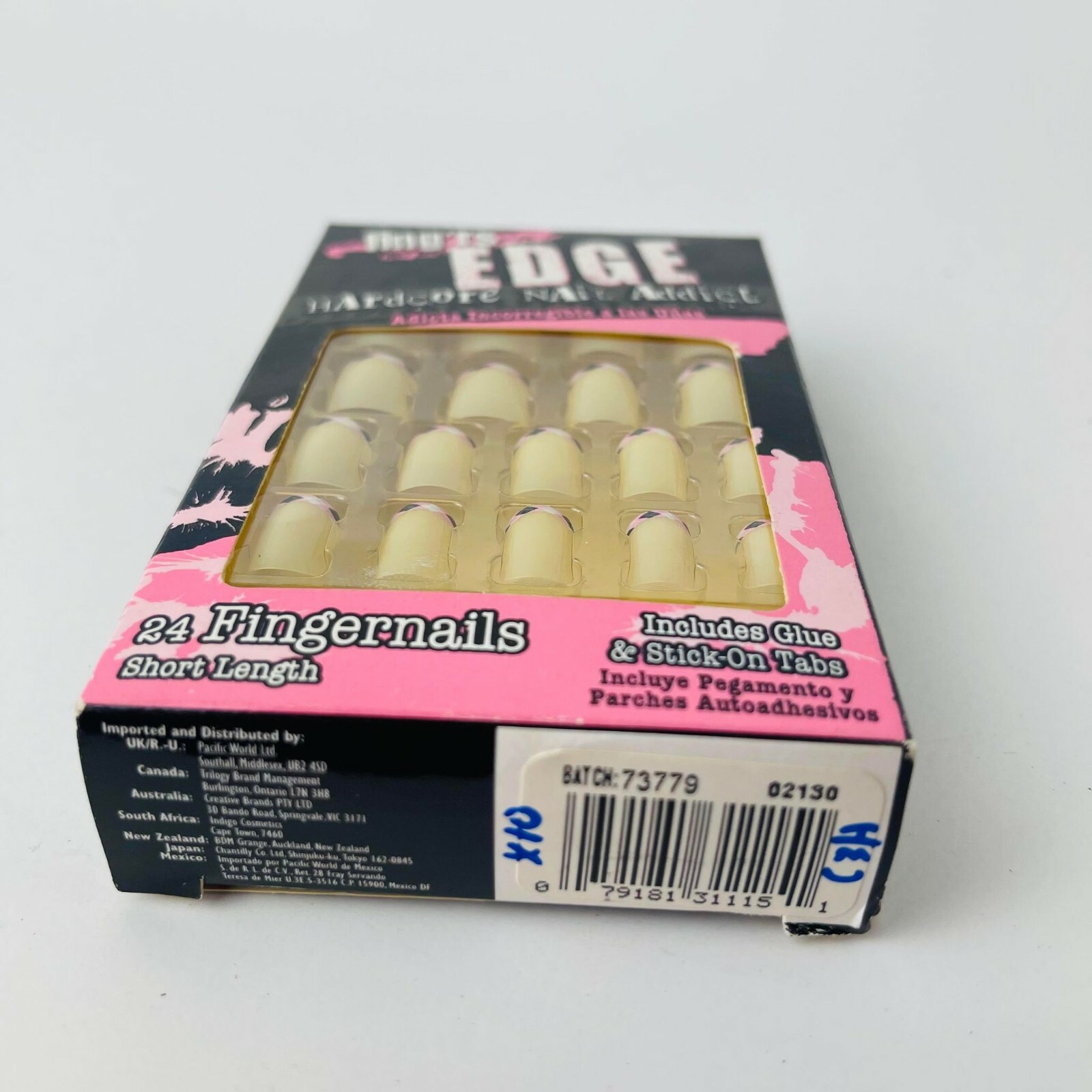 Set of 3 Fing’rs Edge Hardcore Nail Addict 24 Fingernails Short Length 31115 NEW