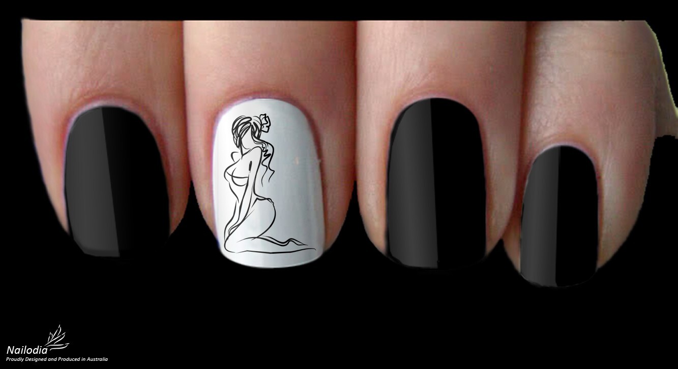 Sexy and Hot Girl Nail Art Decal Sticker Water Transfer Slider – Unique Design