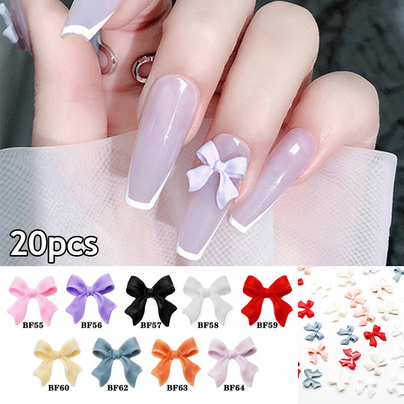 3D Bow Butterfly Nail Art Stickers Charms Decorations Cute Mixed Style Manicure