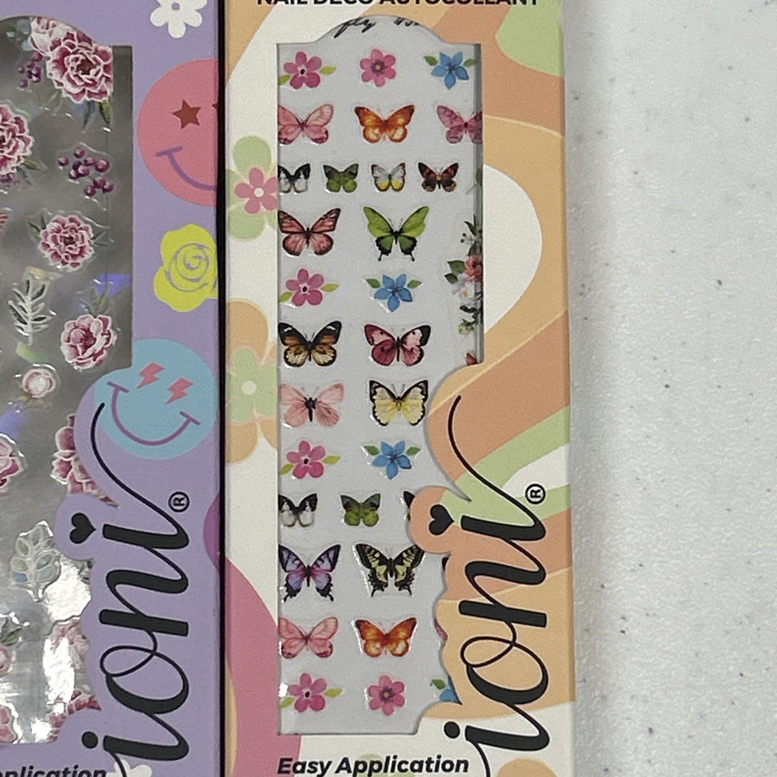Ioni Press Nail Art Stickers Sequins Rhinestones Lot Of 5 Packs NIB Variety Pack