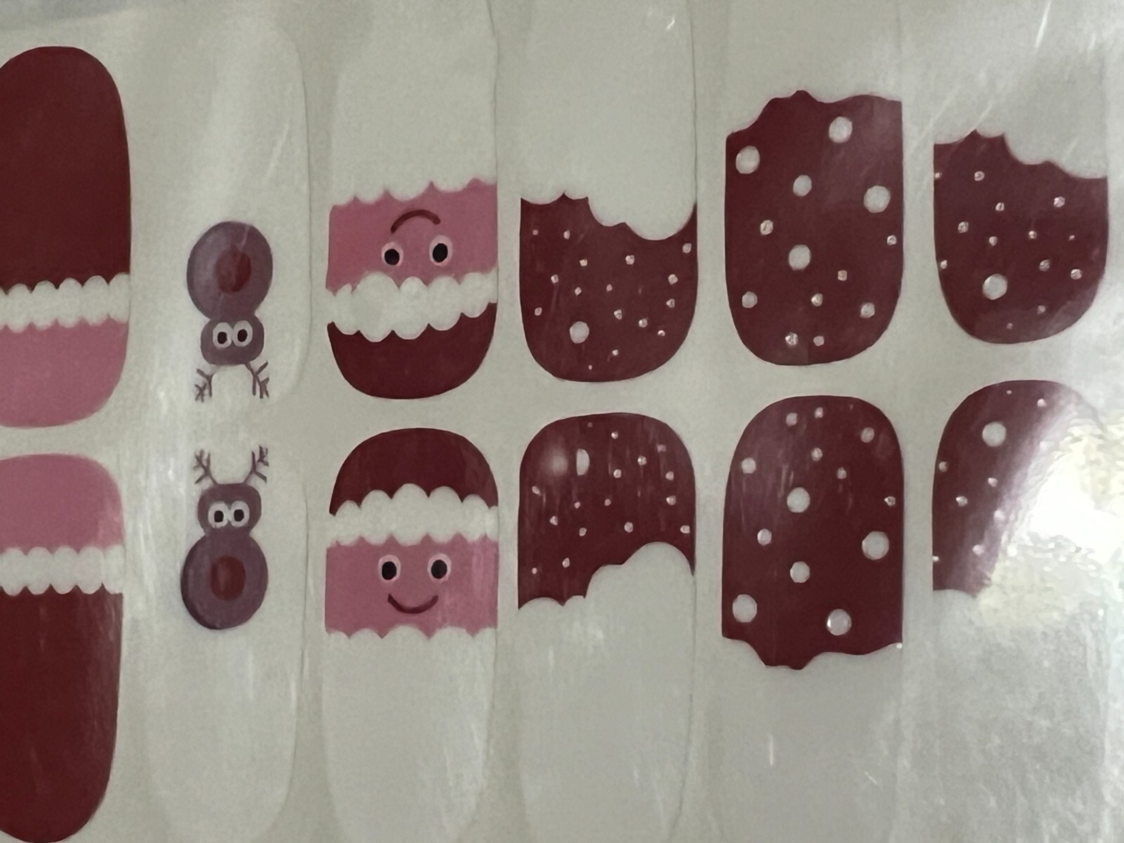 2 SETS – Unbranded Nail Wraps Stickers Mani-pedicure Self Stick – Santa, Winter