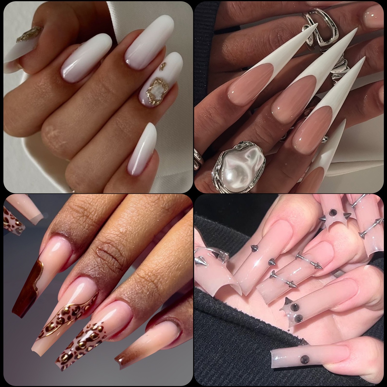 4 IN 1 Dual Nail Forms Molds Set For DIY Nail Extension Tips Manicure Tools