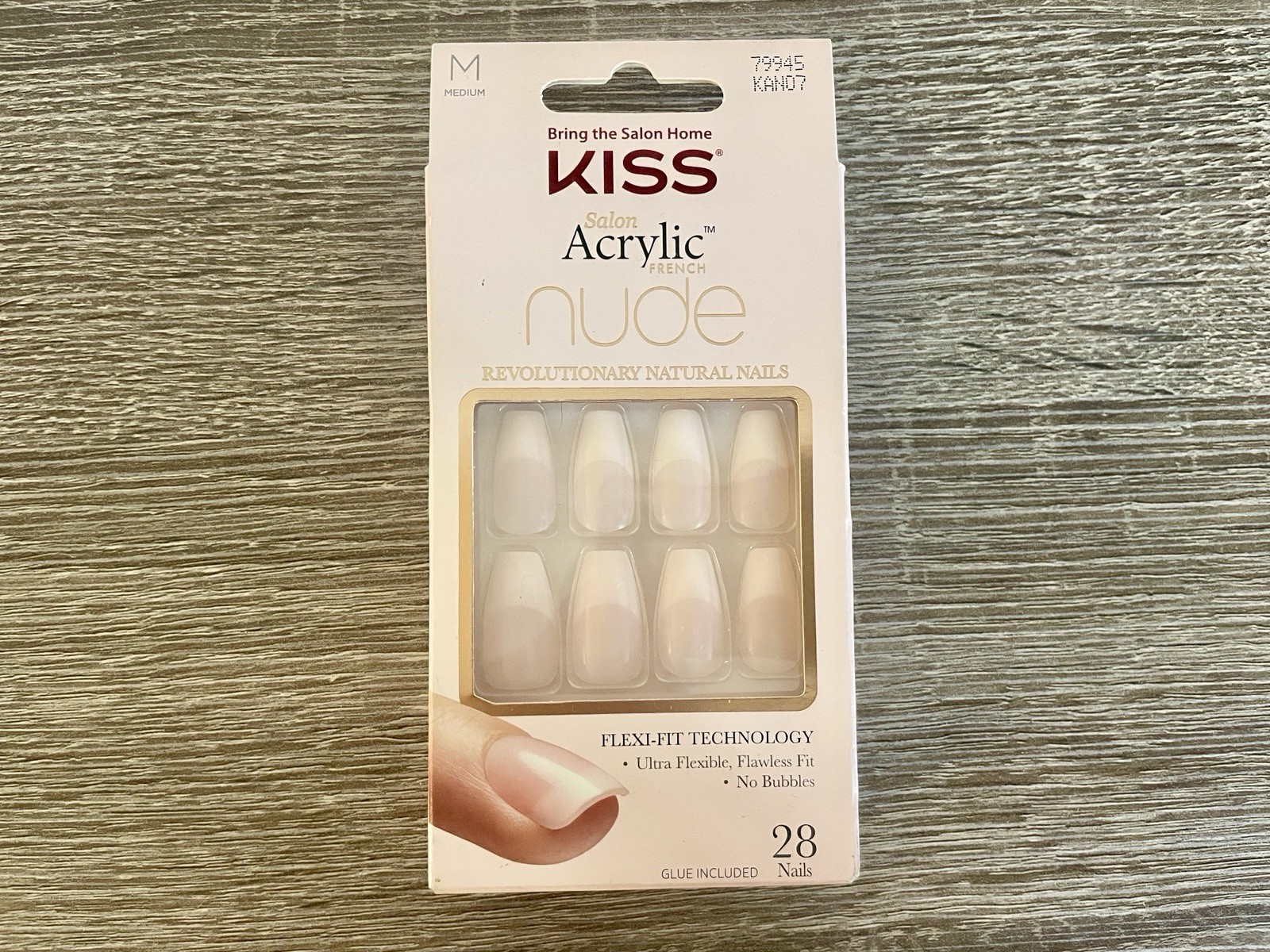 KISS Salon Acrylic French Nude Natural Nails – Medium Length