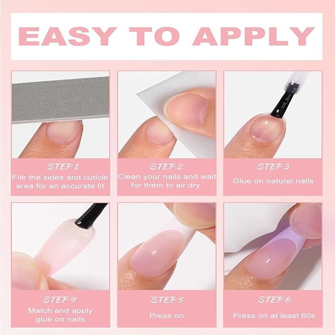 288Pcs Cat Eye Press on Nails Short Almond Fake Nails 12 Color Glitter Style 12