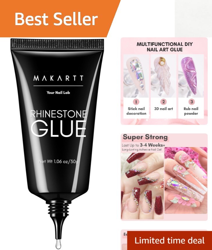 30ML Fast-Drying Rhinestone Glue Gel – Secure Your 3D Nail Charms Effortlessly