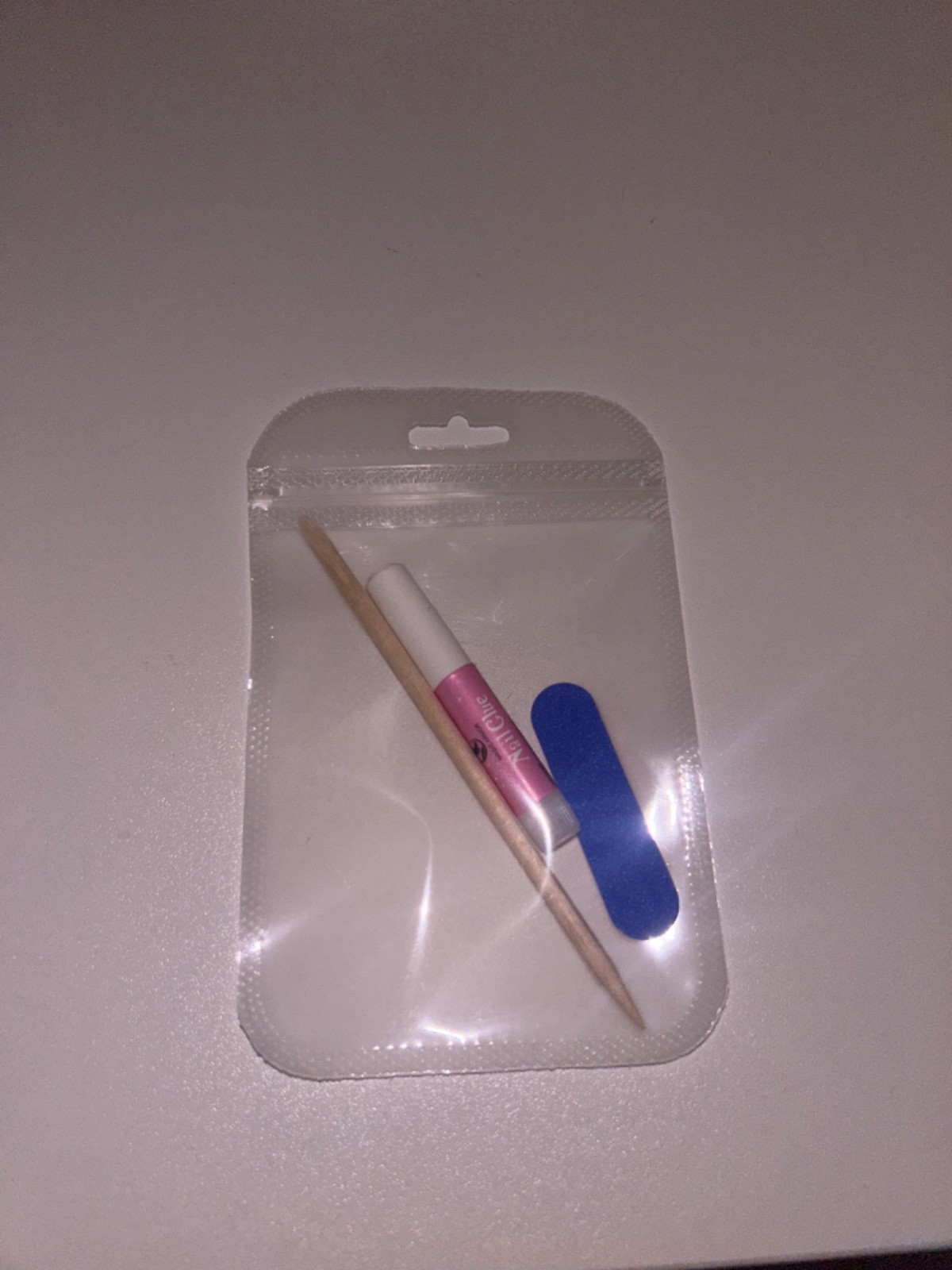 Handmade Bluish Purple Almond Press On Nails, Medium Length with Flowers