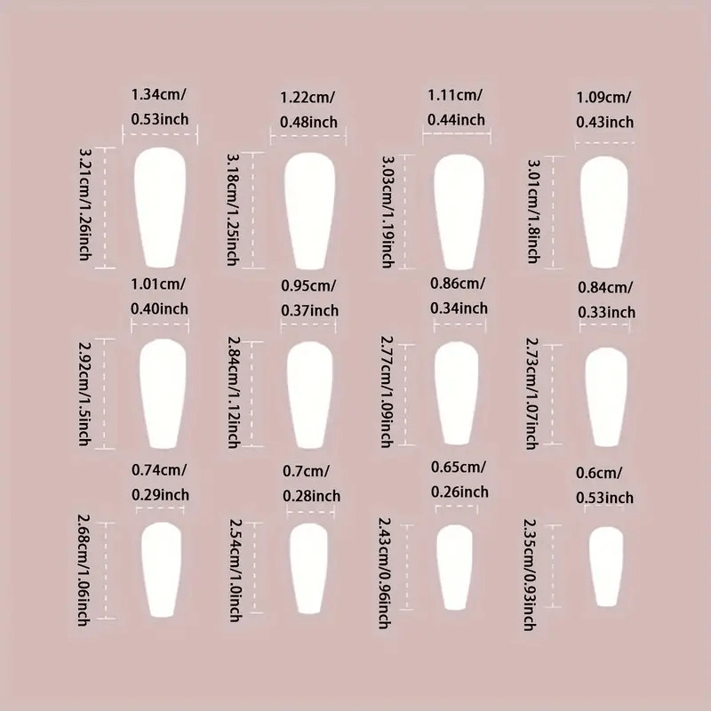 48P Long Coffin Press on Nails, Blue Orange Gradient French Stylish Fake Nails