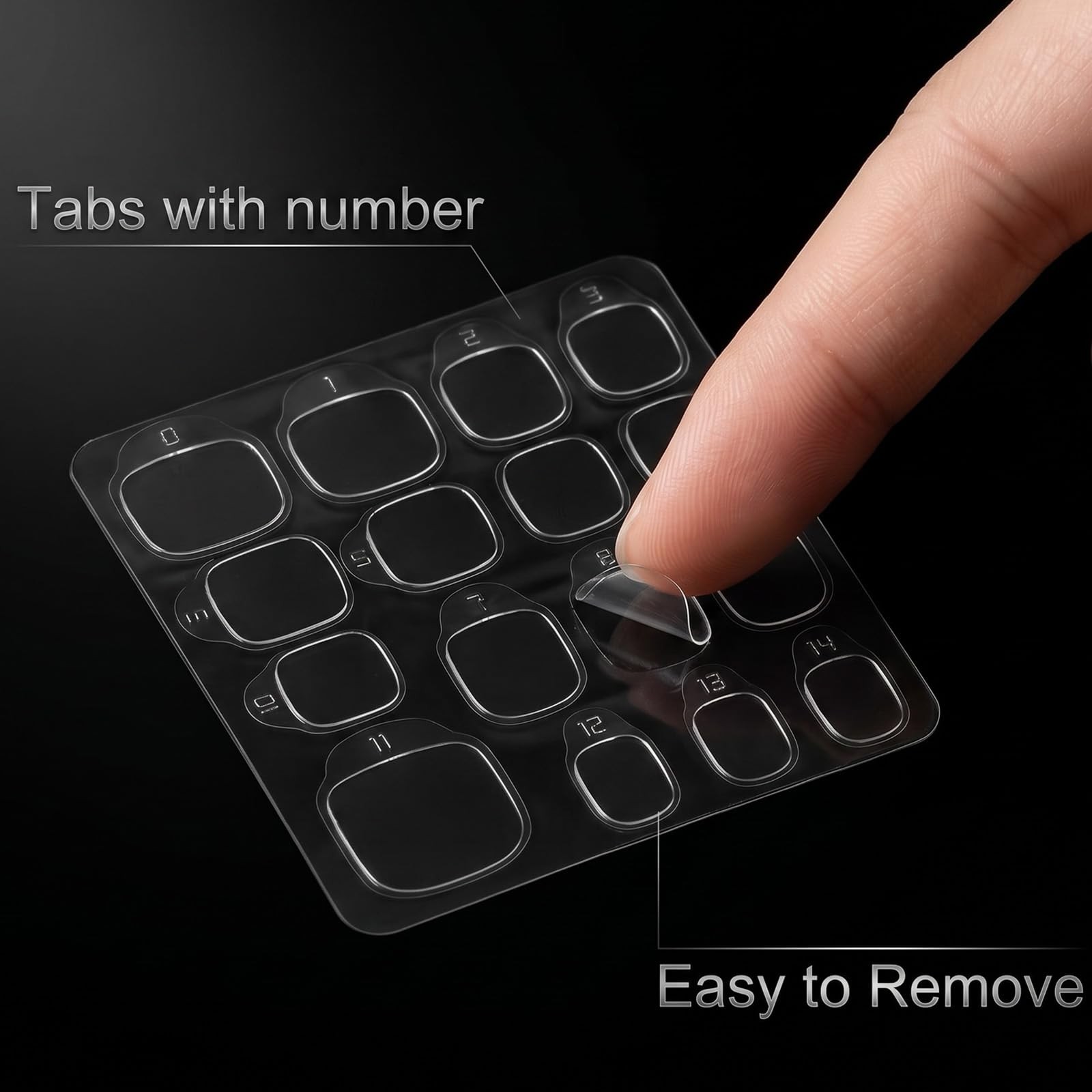 20 Sheets Nail Adhesive Tabs Double Sided Nail Glue Sticker for False Nails