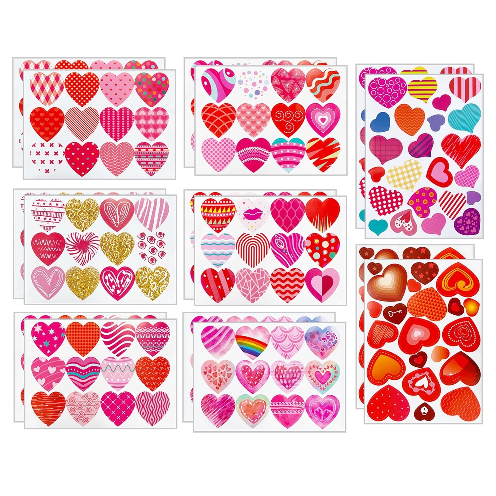 232 Pcs Valentines Day Stickers, Valentines Day Colorful Heart Stickers, Hear…
