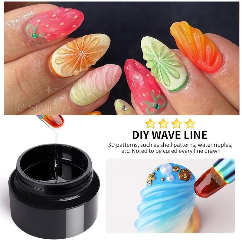 5 in 1 Clear Builder Gel Nail Polish 3D Sculpting Carving No Wipe Top Coat U