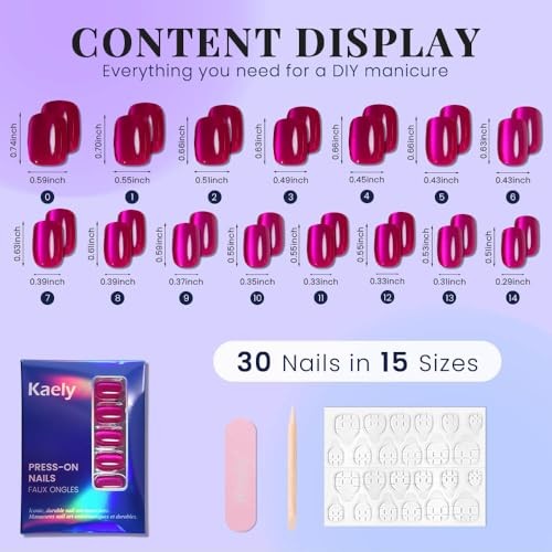 30Pcs Hot Pink Cat Eye Short Square – 30 Ounce – Pack of 1