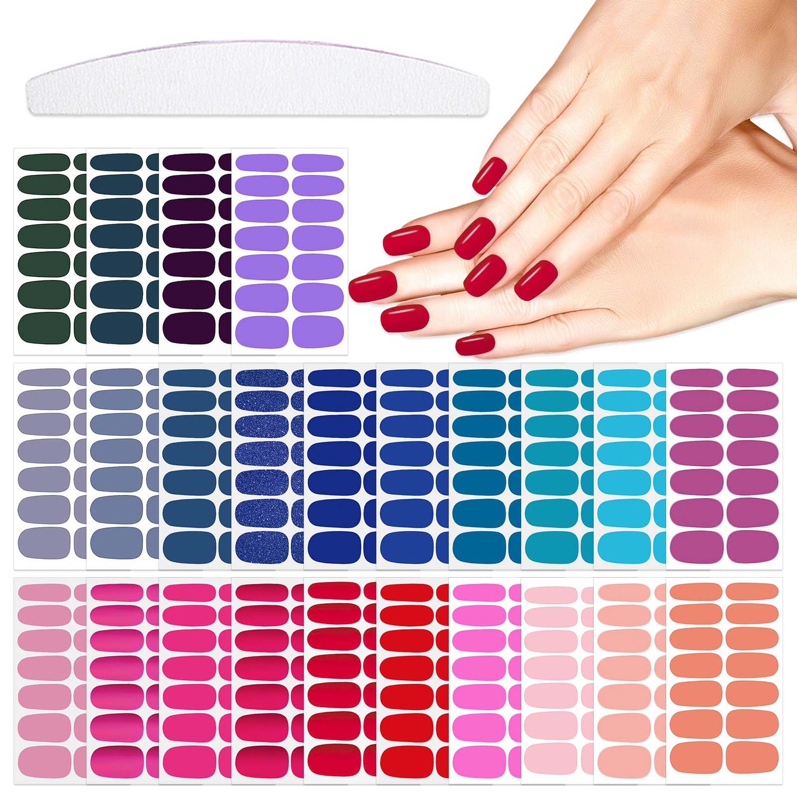 24 Sheets 336 Pieces Nail Polish Strips For Women Girls Nail Polish Stickers …
