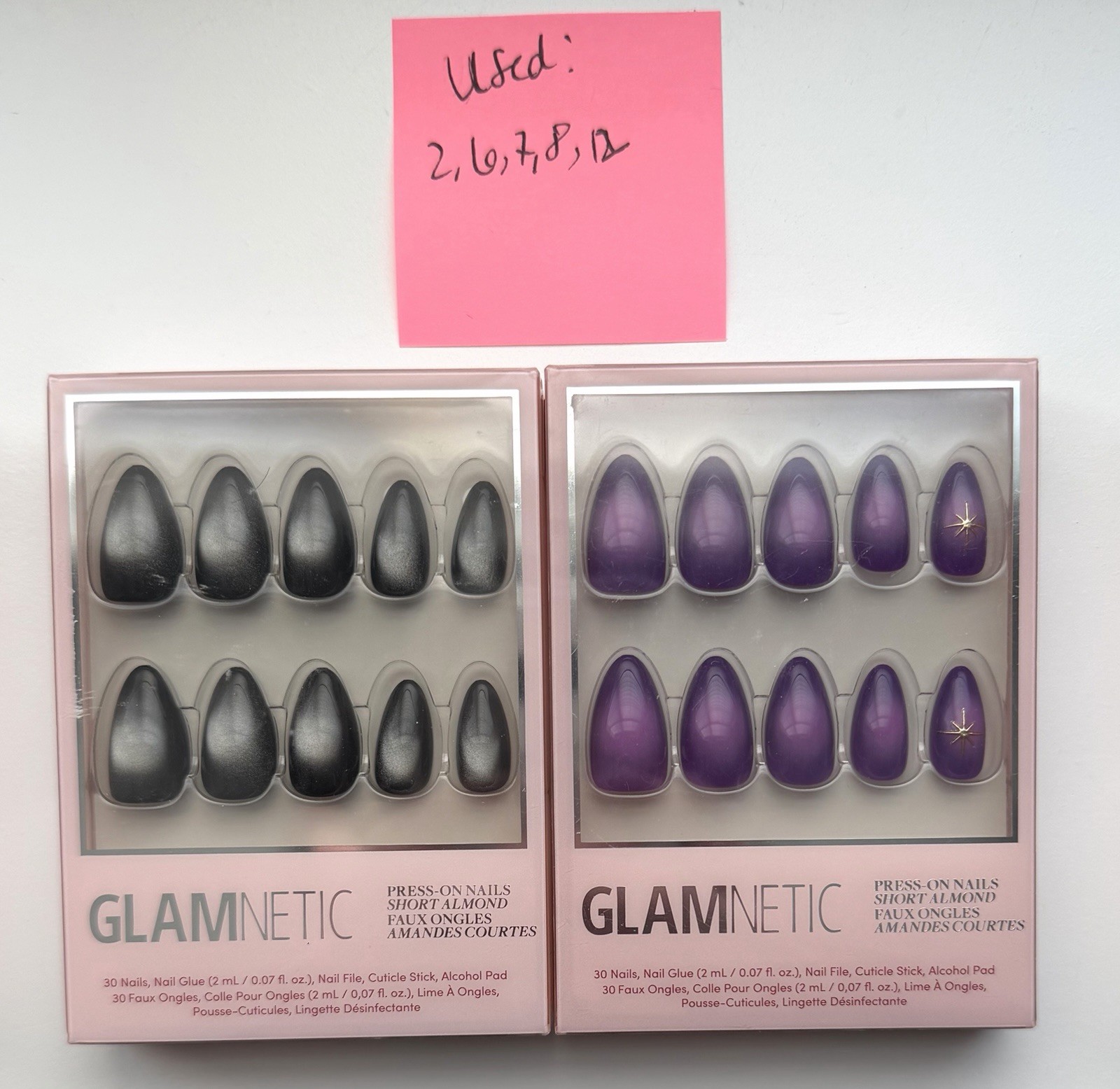 Glamnetic Press-On Nails Partials Short Almond Multicolor, Glue Included