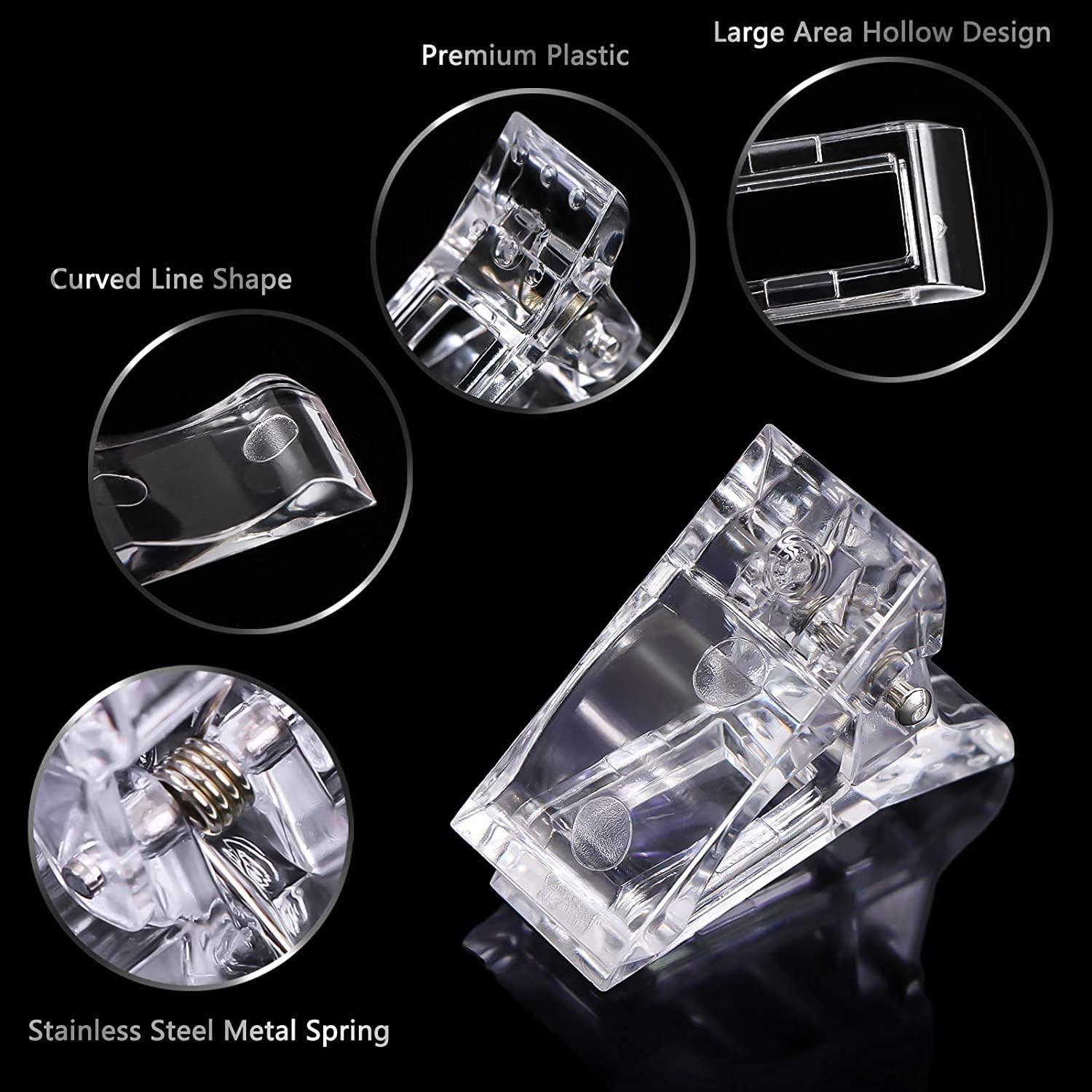 10PCS Nail Tips Clip Quick Building Poly Builder Gel DIY Extension Clamp Clips