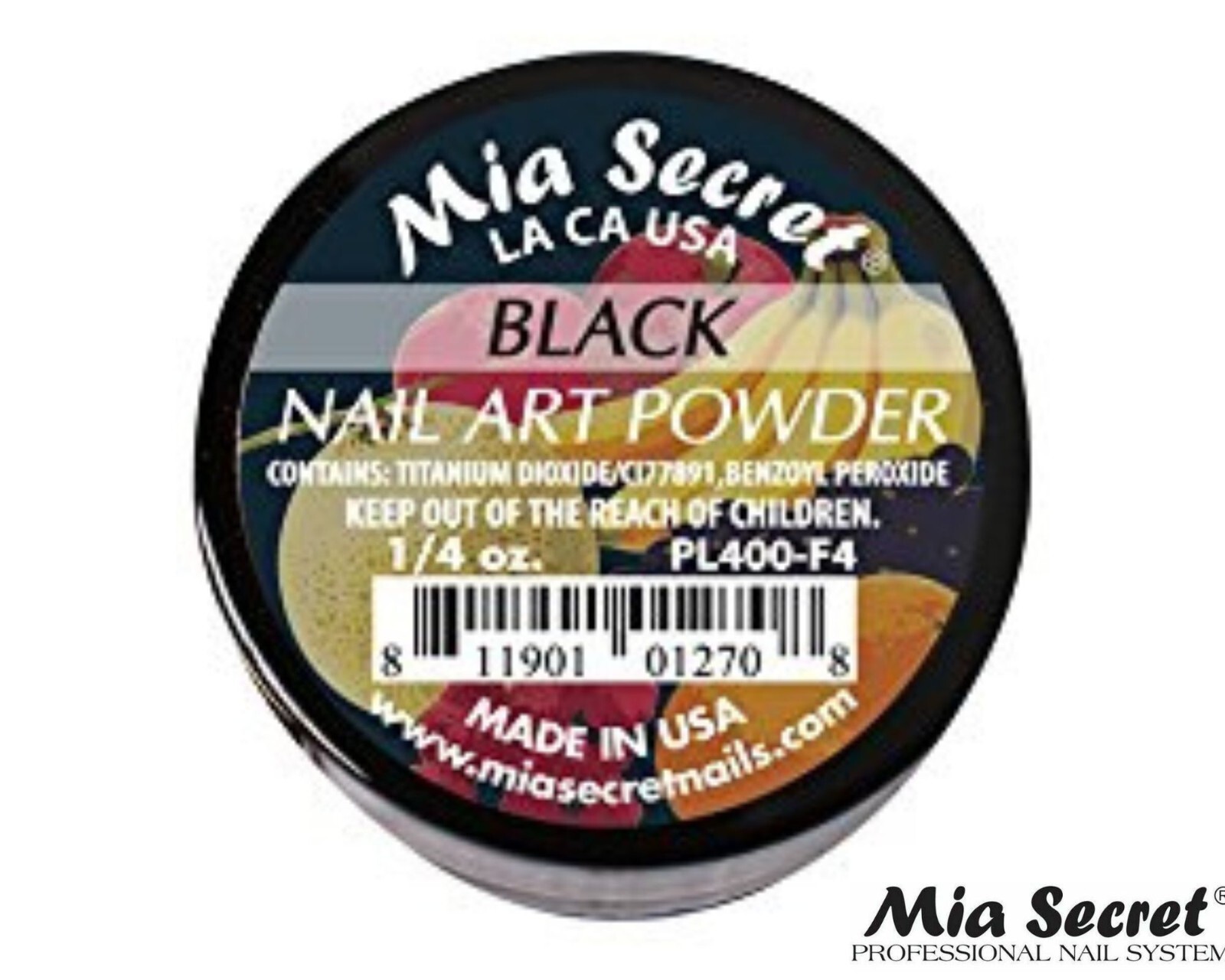 Mia Secret Nail Art Powder Fruity Collection (BLACK) 1/4oz