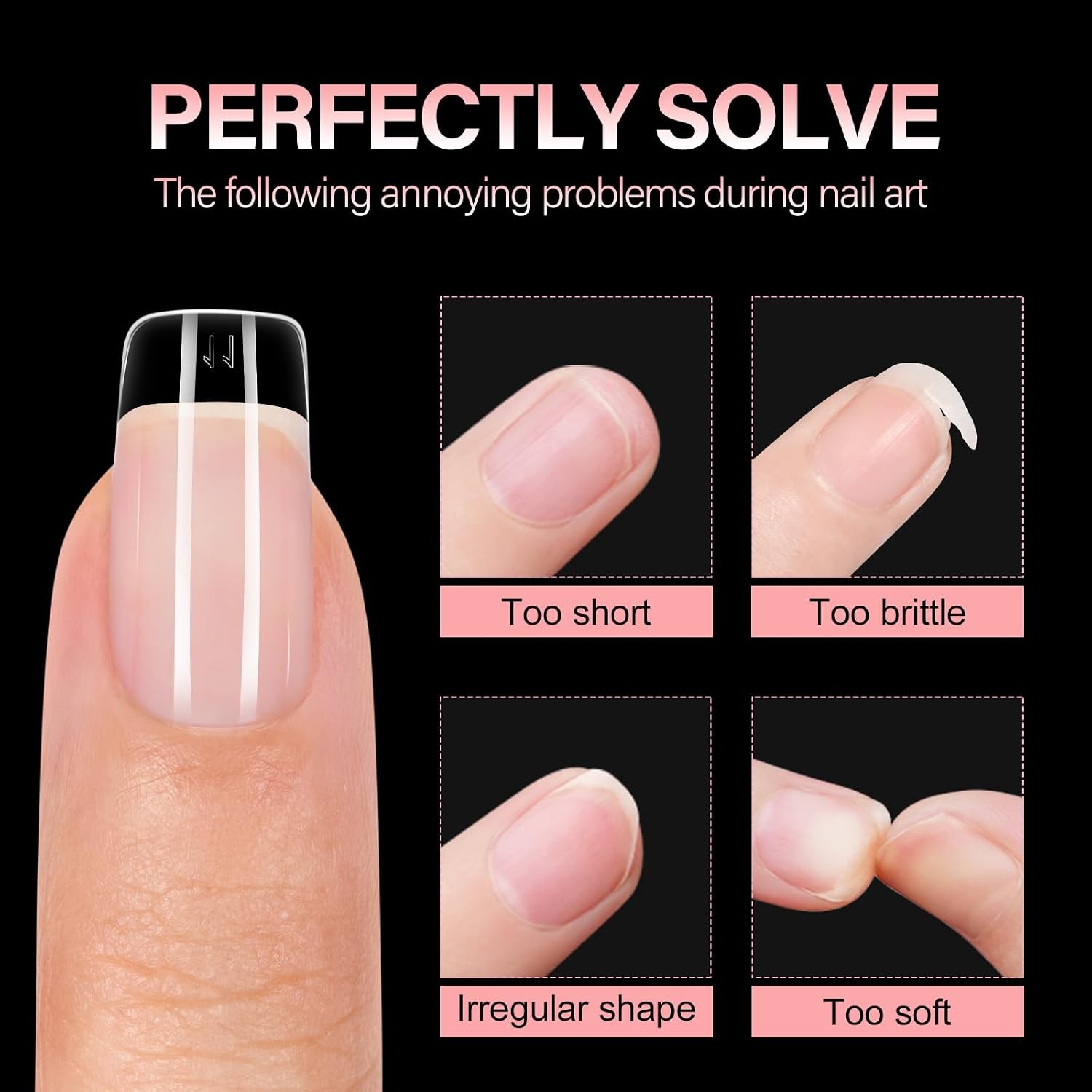 Short Square Nail Tips Half Matte False Nail Tips 15 Sizes 120Pcs Pre-Filed Nail