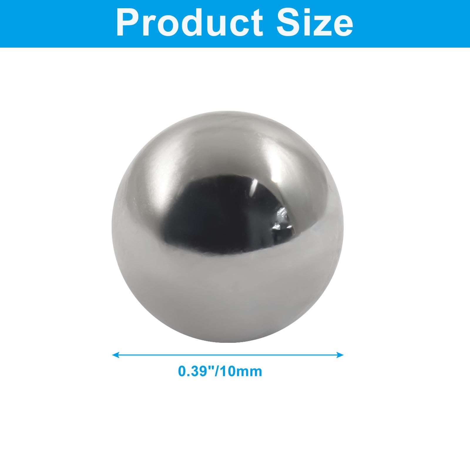 100 PCS 10mm Precision Polished Carbon Steel Bearing Balls Industrial DIY