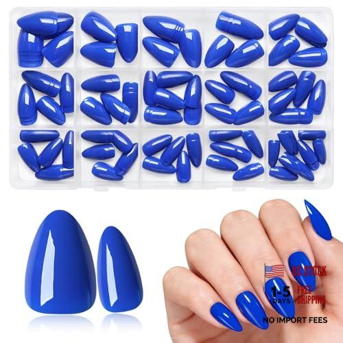 Almond Nails Short Set – 5 Pieces – Royal Blue
