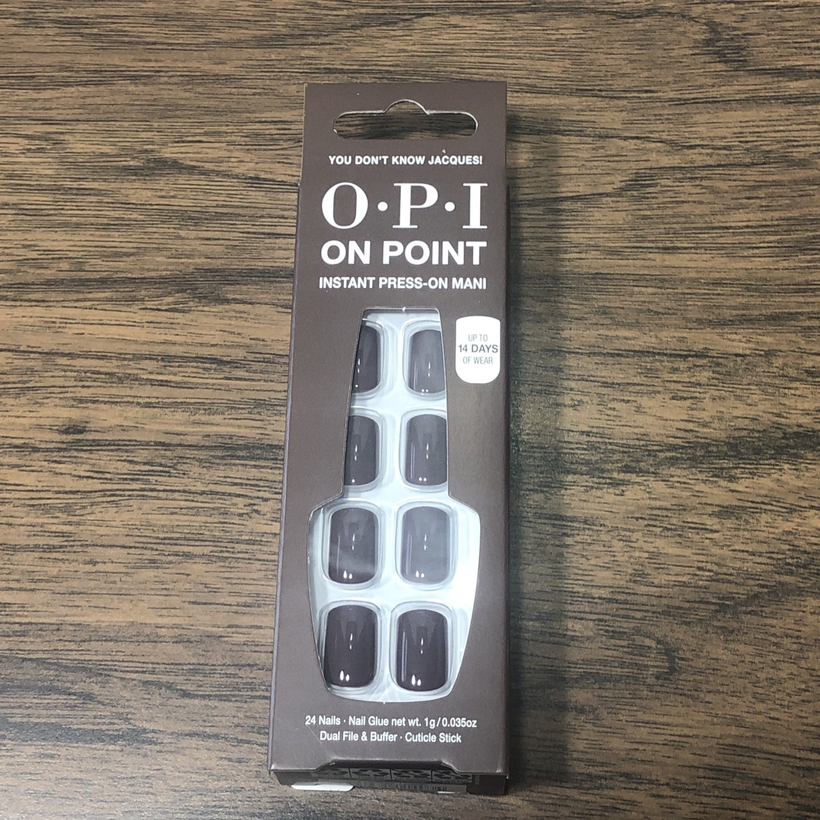 OPI On Point Instant Press On Jacques! – Taupe BROWN – 1 Pack of 24ct Nails
