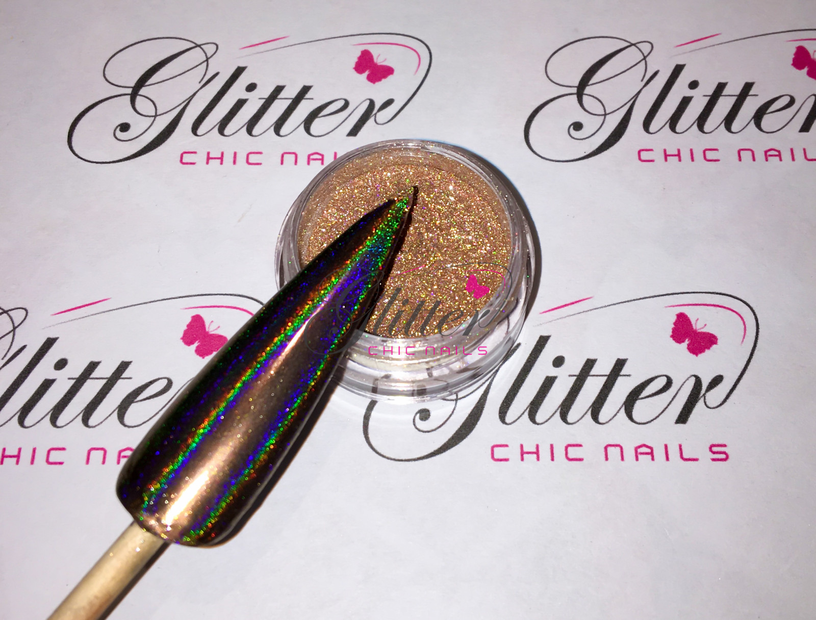 ROSE GOLD HOLO CHROME PIGMENT – NAIL ART