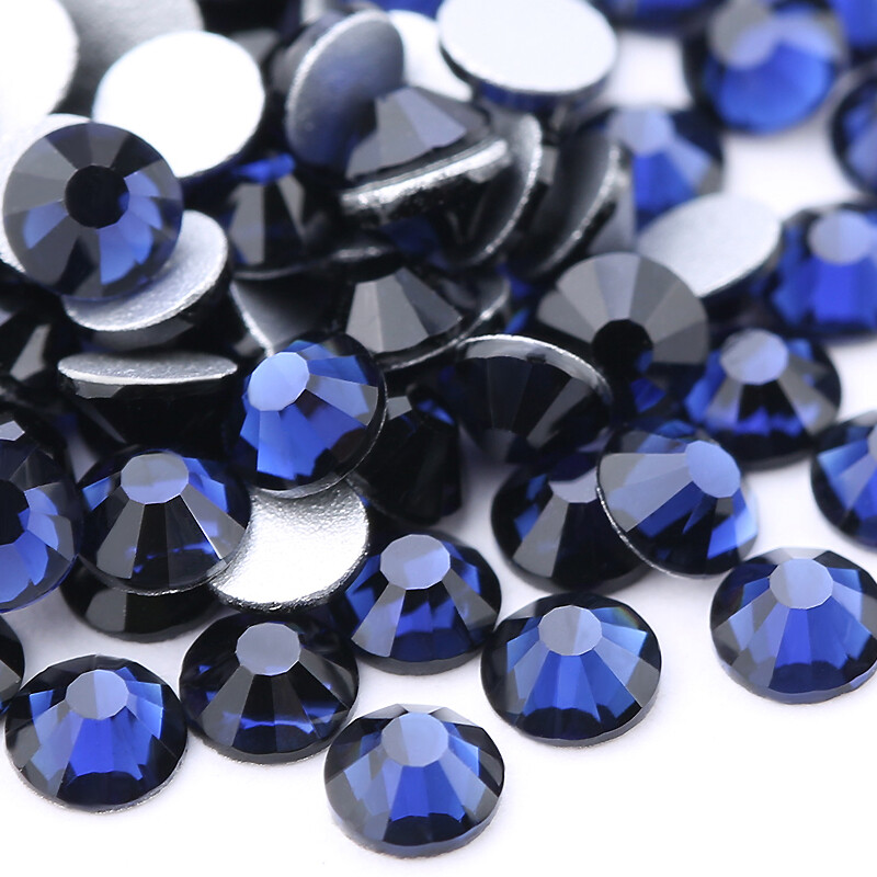 288 720 1440pcs Sapphire Nail Art Rhinestones Flatback 3D Tips DIY Decoration