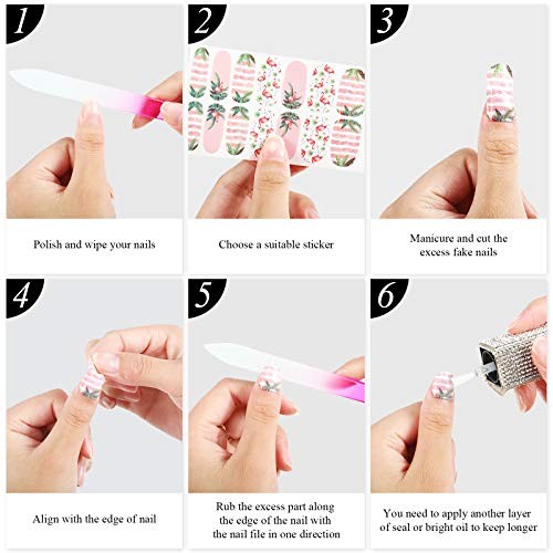 168 Pieces 12 Sheets Nail Strips Summer Full Wrap Nail Polish Stickers Wraps