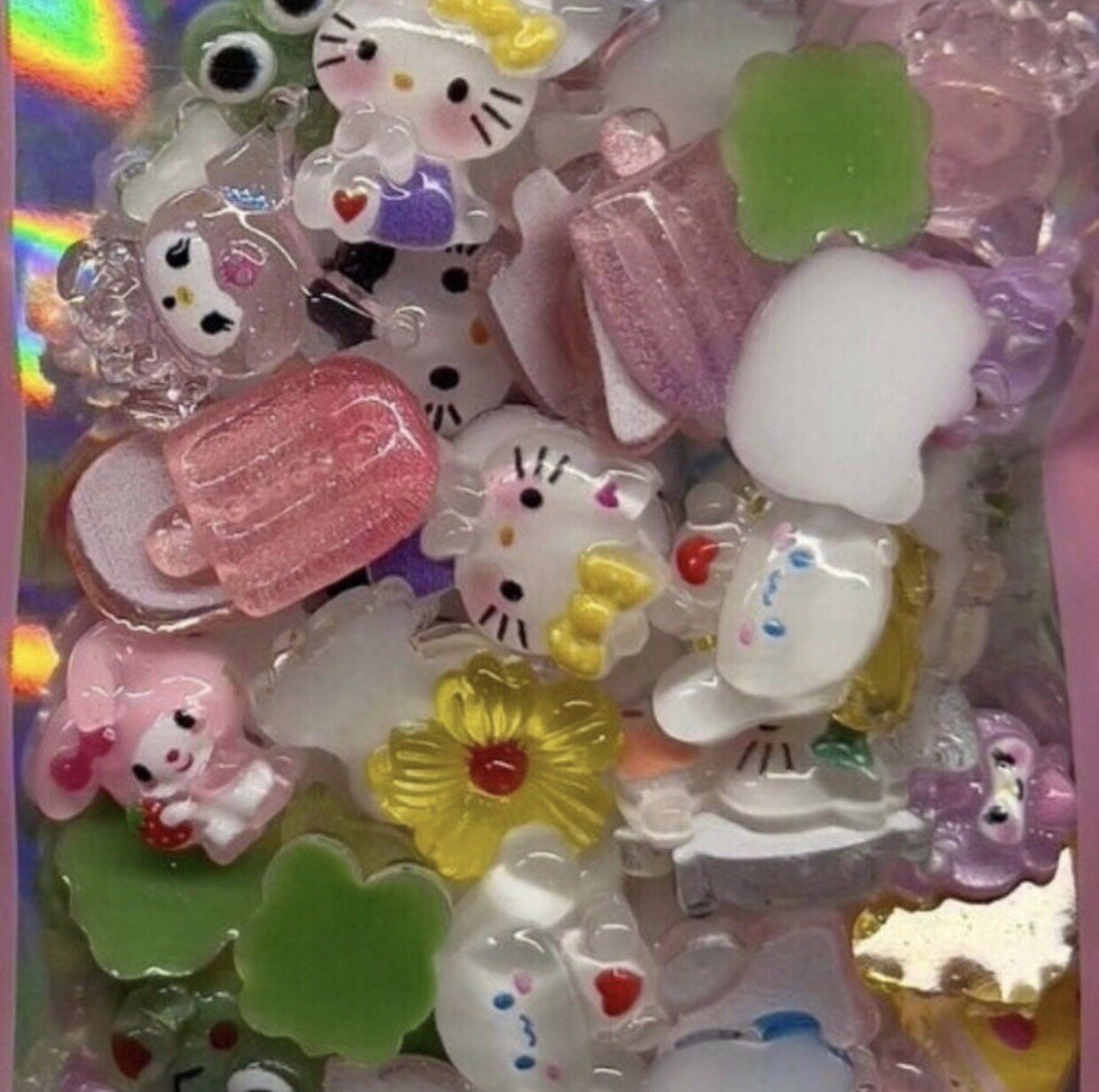 Kawaii Nail Charms Lot of 40+ Sanrio Hello Kitty My Melody Kuromi