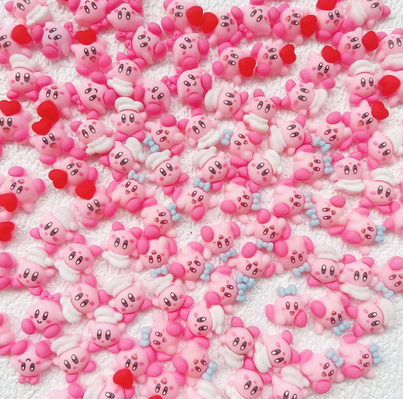 2PCS 3D Nail Charms Resin Ornament Pink Cartoon Manicure Decoration Jewelry NS31