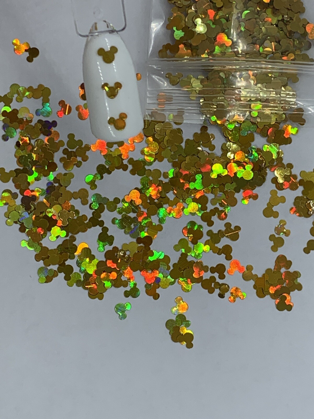Holographic Yellow Gold Mickey Mouse Glitter | 1 TSP | Gel Nail Art & Acrylic